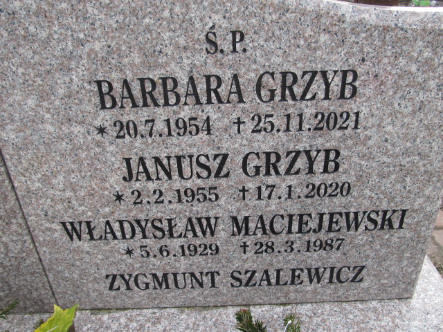 Janusz Grzyb 1955 Gliwice Wójtowa Wieś - Grobonet - Wyszukiwarka osób pochowanych