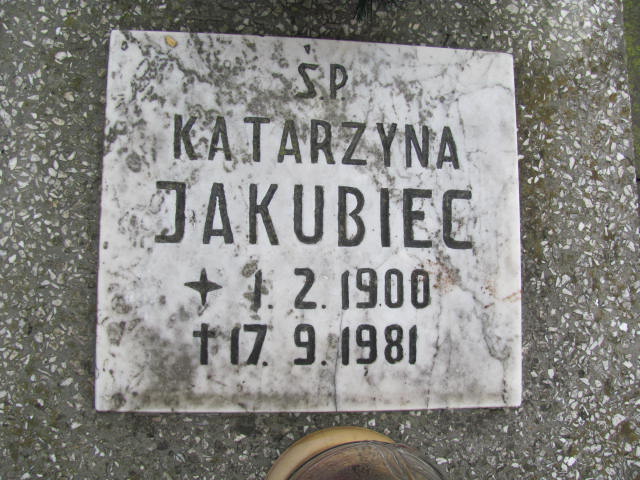 Katarzyna Jakubiec 1900 Gliwice Wójtowa Wieś - Grobonet - Wyszukiwarka osób pochowanych