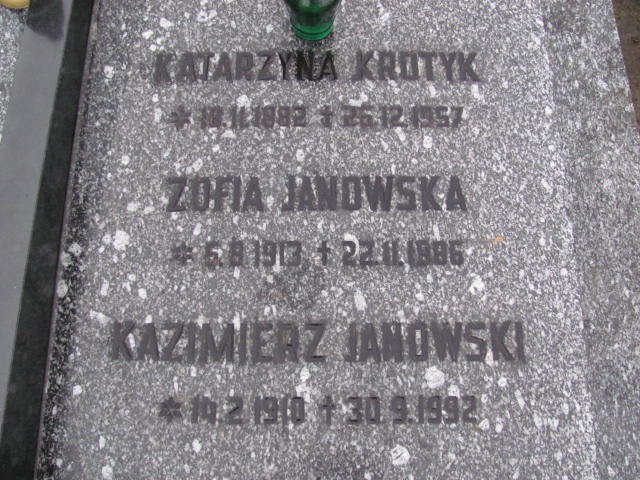 Zofia Janowska 1913 Gliwice Wójtowa Wieś - Grobonet - Wyszukiwarka osób pochowanych