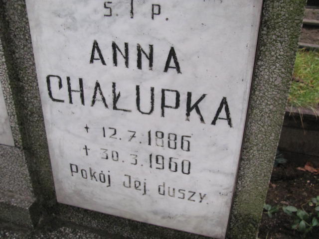 Anna Chałupka 1886 Gliwice Wójtowa Wieś - Grobonet - Wyszukiwarka osób pochowanych