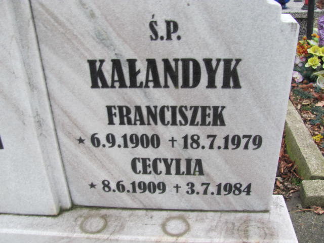Cecylia Kałandyk 1909 Gliwice Wójtowa Wieś - Grobonet - Wyszukiwarka osób pochowanych