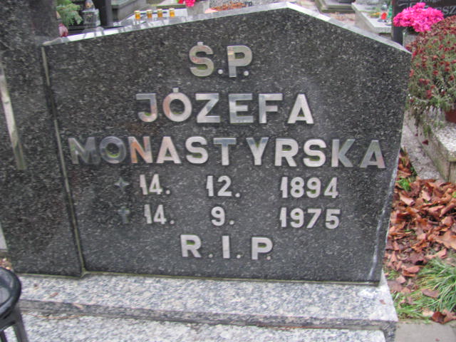 Józefa Monastyrska 1894 Gliwice Wójtowa Wieś - Grobonet - Wyszukiwarka osób pochowanych