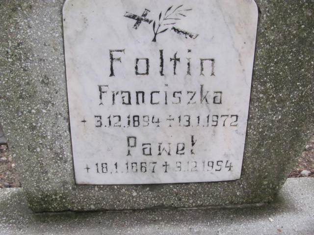 Paweł Foltin 1887 Gliwice Wójtowa Wieś - Grobonet - Wyszukiwarka osób pochowanych