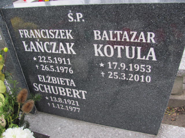 Baltazar Kotula 1953 Gliwice Wójtowa Wieś - Grobonet - Wyszukiwarka osób pochowanych