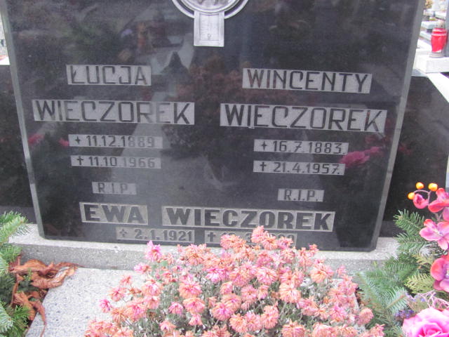 Łucja Wieczorek 1889 Gliwice Wójtowa Wieś - Grobonet - Wyszukiwarka osób pochowanych
