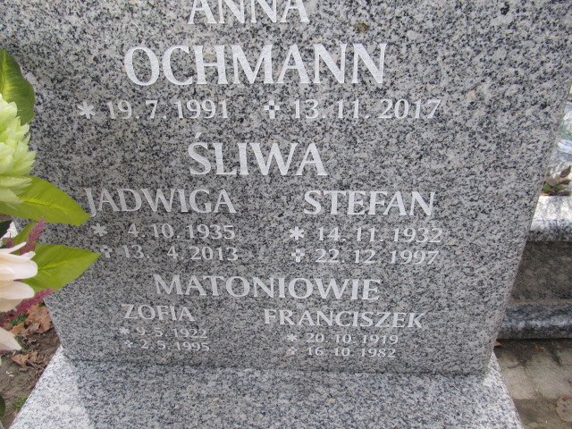 Jadwiga śliwa 1935 Gliwice Wójtowa Wieś - Grobonet - Wyszukiwarka osób pochowanych