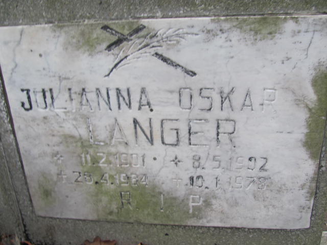 Oskar Langer 1902 Gliwice Wójtowa Wieś - Grobonet - Wyszukiwarka osób pochowanych